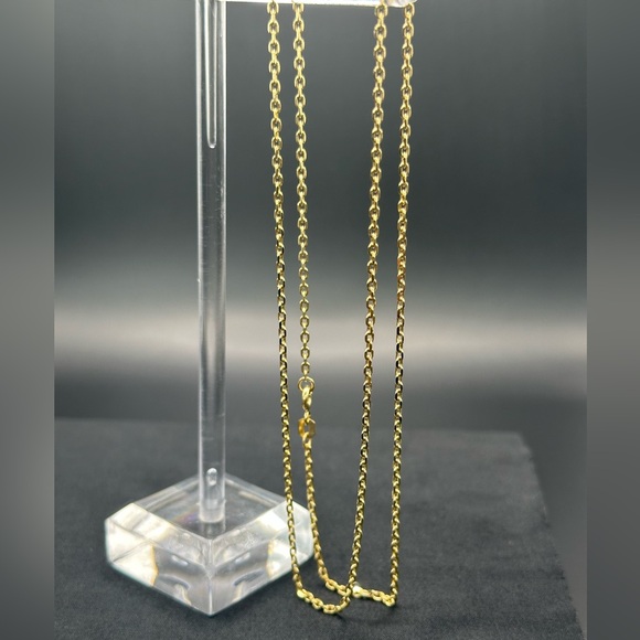 24” 1.7mm. Solid 14K Yellow Gold D/C Forzentina Chain Necklace - Picture 5 of 17